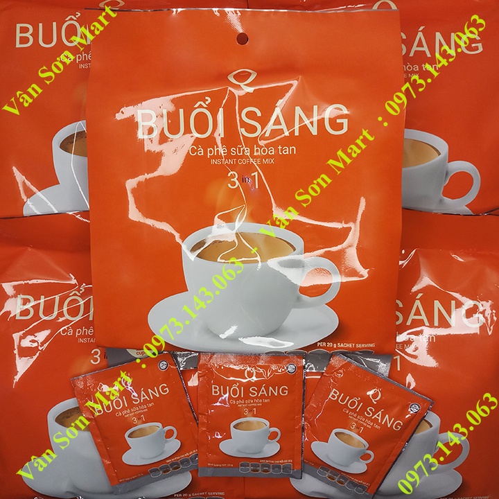 05 bịch cà phê sữa Buổi Sáng Trần Quang 480g (24 gói vuông * 20g)