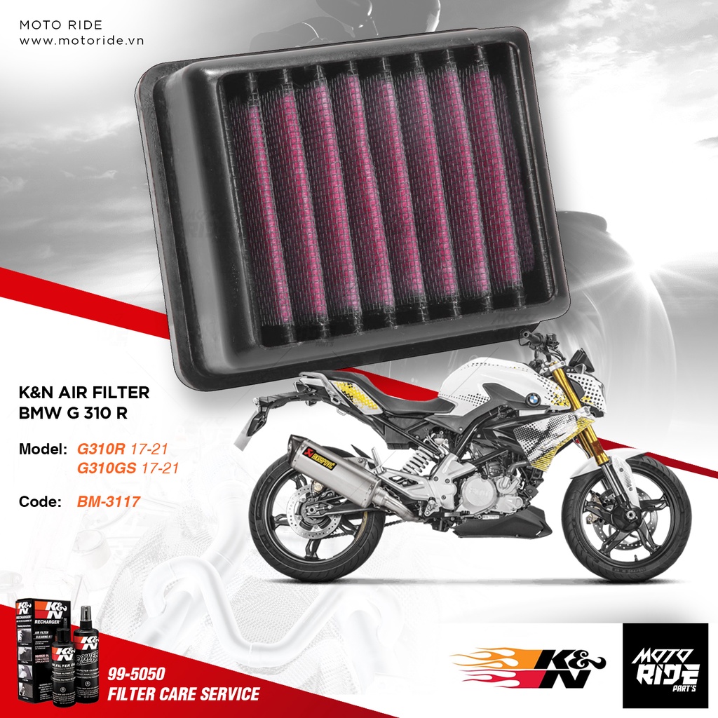 K&amp;N BM-3117 LỌC GIÓ ĐỘ CHO BMW G310 R / GS