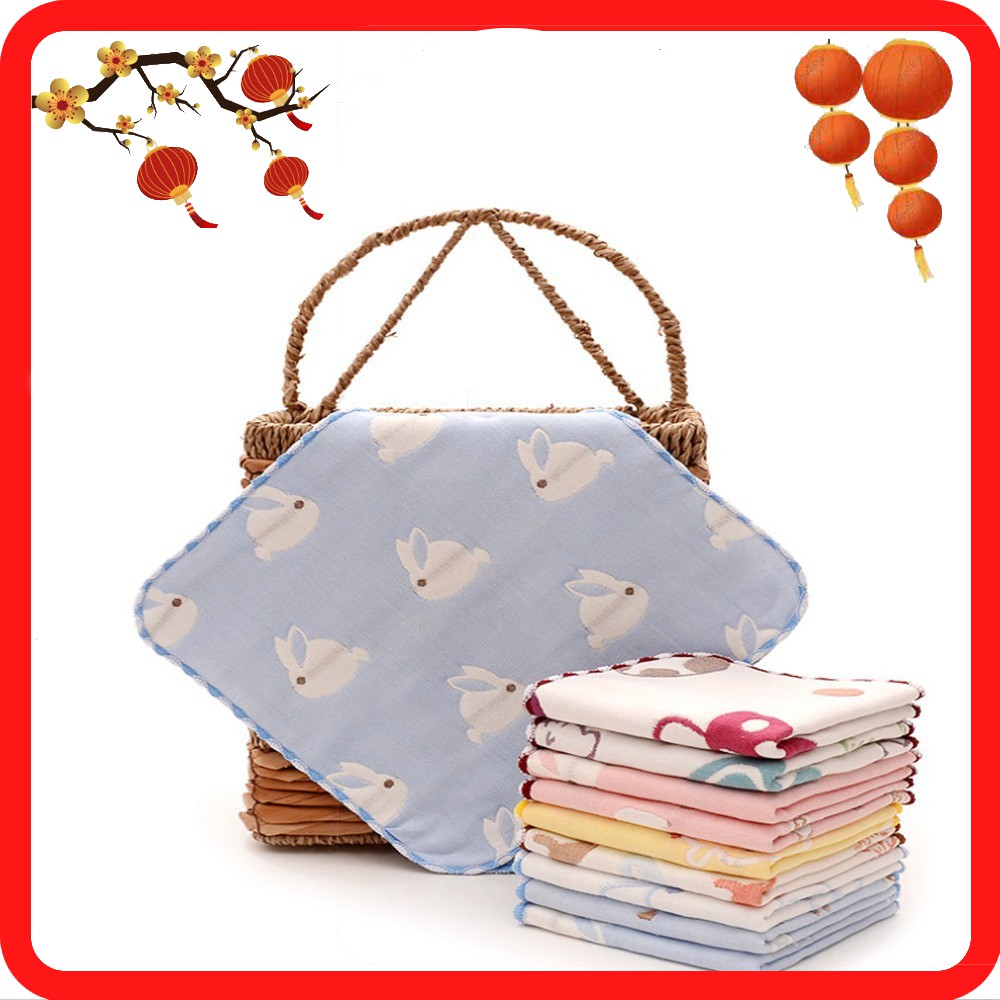 Khăn mặt cotton 6 lớp 25*25cm cho bé