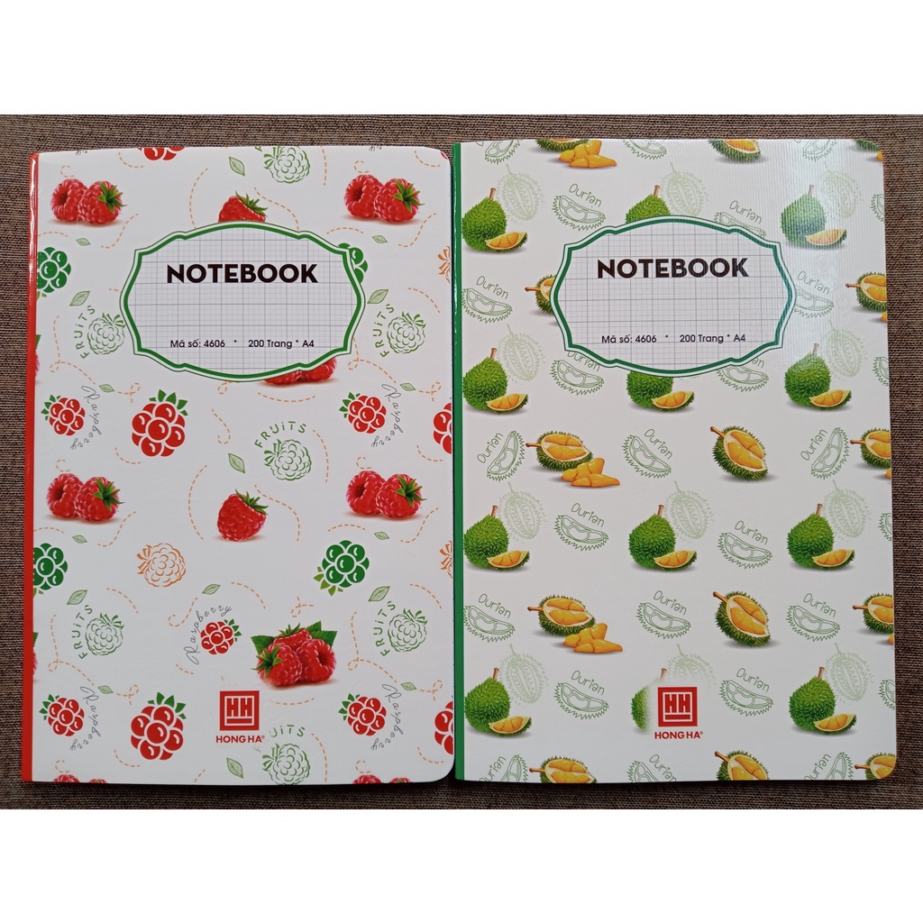 Vở ô ly Notebook A4 200 Trang Hồng Hà mẫu mới 4606 giao màu ngẫu nhiên - NS247