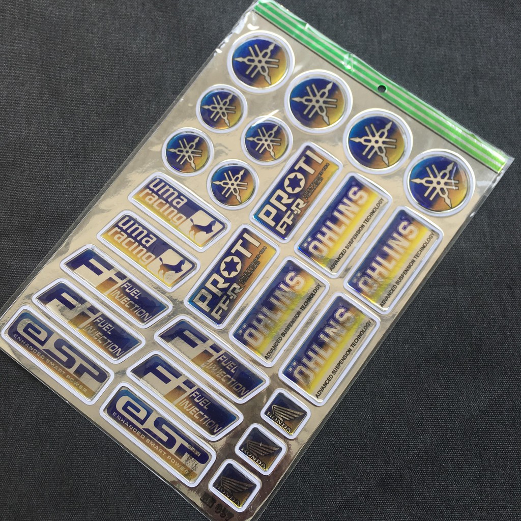 [GIÁ GỐC] BỘ TEM NỔI 7 MÀU CHO XE MÁY [LOGO VÀ CHỮ)