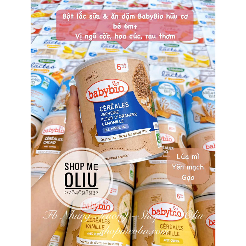 Bột lắc sữa và ăn dặm 2in1 Babybio hữu cơ