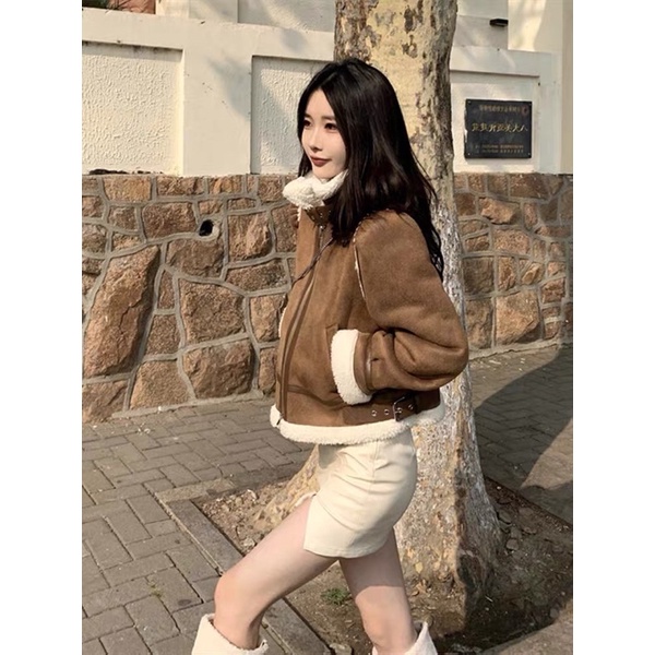 Áo da lộn lót lông thu đông 2021 | BigBuy360 - bigbuy360.vn