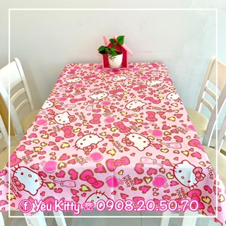☘💓Khăn trải bàn Hello Kitty mẫu tim💓☘