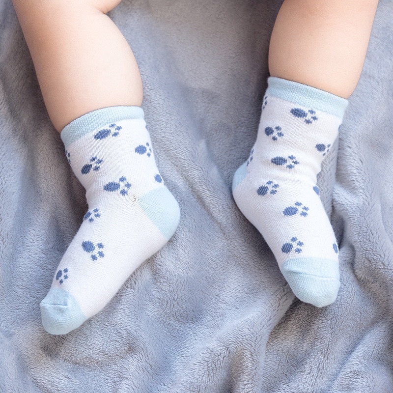 Booboo Baby - Sét 5 đôi tất dày dặn, không bai xù màu sắc đáng yêu dùng được cho bé từ sơ sinh đến 3 tuổi