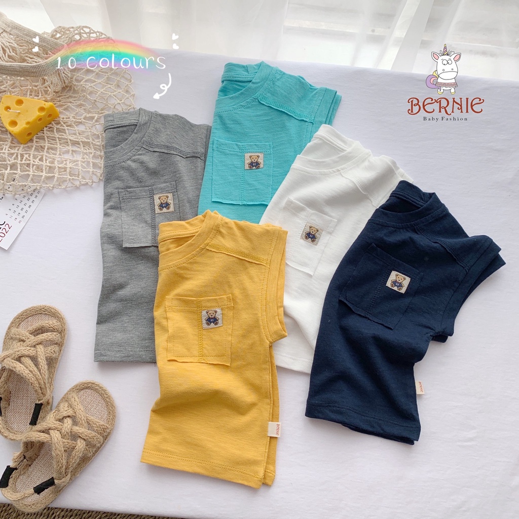 Áo phông cotton mềm mát cho bé, áo thun cộc tay unisex cho bé hàng tốt giá rẻ