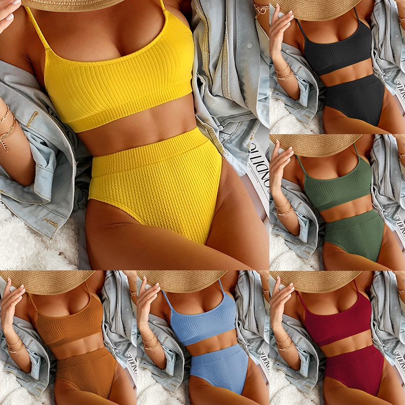 Bộ Đồ Bơi Bikini Màu Sắc Ngọt Ngào Lưng Cao Có Đệm Ngực Cho Nữ Px76 | WebRaoVat - webraovat.net.vn