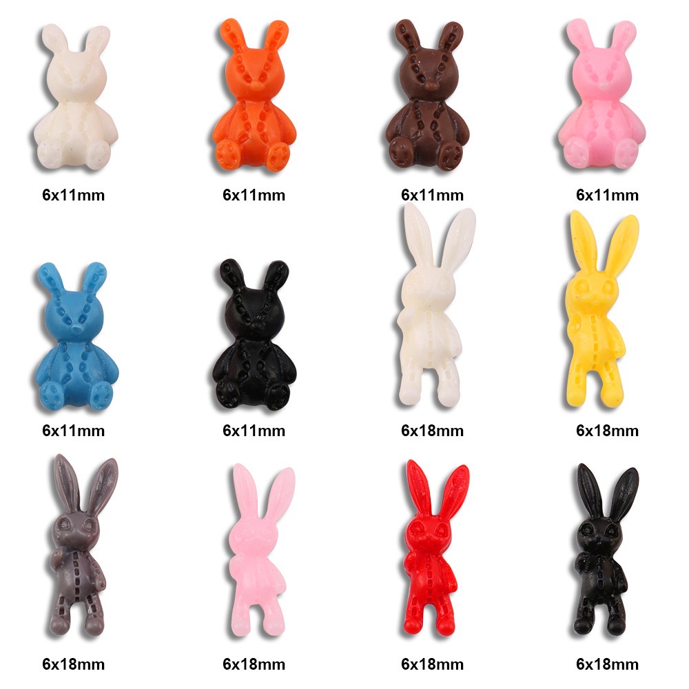 Bộ 50 Con Mực Trang Trí Móng Tay 3D Hình Thỏ Halloween Dễ Thương