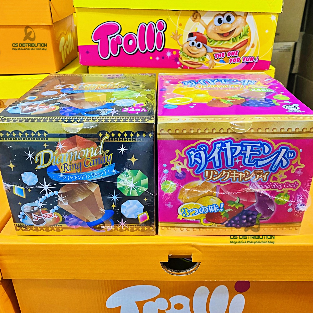 Kẹo mút nhẫn kim cương Nhật Bản Diamond Ring vị hoa quả Yaokin