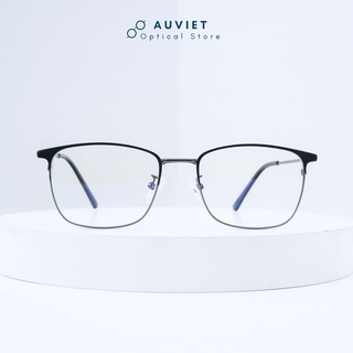 Gọng kính cận Bốn Mắt Store chất liệu Kim Loại Siêu Mảnh Nhẹ Form Vuông Bầu C152-Tặng Khăn Hộp