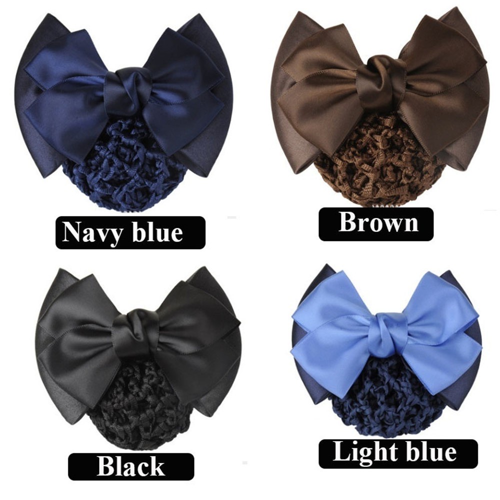 Lưới Búi Tóc Co Giãn Đính Nơ Thời Trang Cho Nữ Nhiều Màu Tùy Chọn