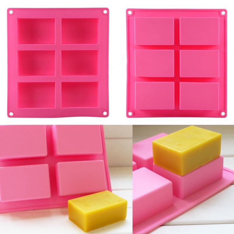 Khuôn xà phòng silicon 6 ô chữ nhật- khuôn xà phòng handmade