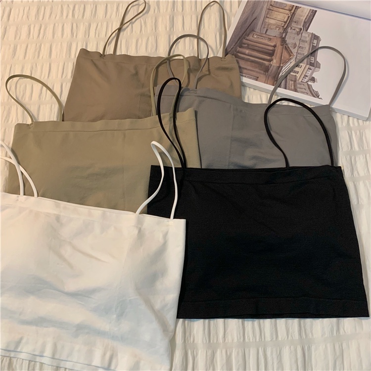 Áo croptop hai dây màu trơn phong cách mới 45272