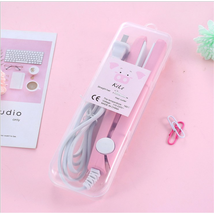 Máy Ép Tóc,Uốn Tóc,Là ,Duỗi Tóc Mini Nhiều Màu Cute Kèm Hộp