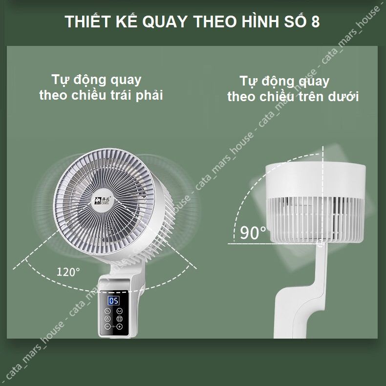 Quạt cây đứng Camel quay 360 độ, quạt lưu thông không khí điều khiển từ xa, màn hình cảm ứng, hẹn giờ- BH 1 năm