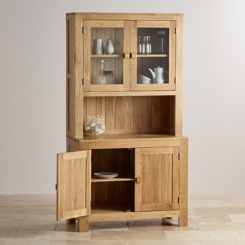 Tủ bếp cao 2 cánh để chén dĩa đồ dùng IBIE Oakdale gỗ sồi màu tự nhiên