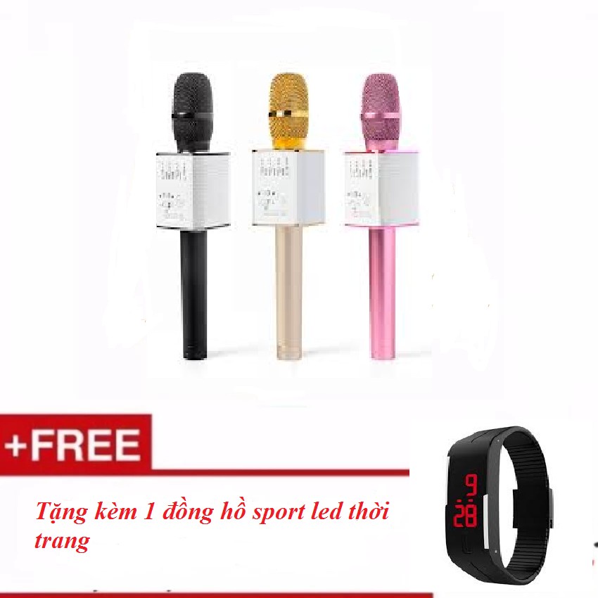 Mic Q9 hát karaoke kèm Bluetooth tặng kèm 1 đồng hồ sport led DC1808