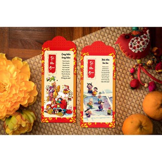 Bộ 16 Lì Xì Tết Dân Gian ( Chia Đều Các Mẫu )