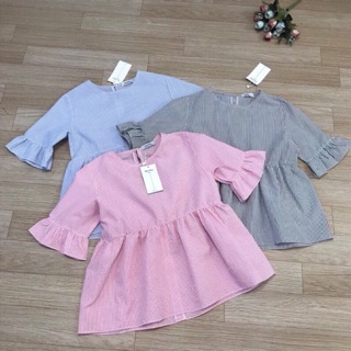 Sơ mi babydoll kẻ sọc