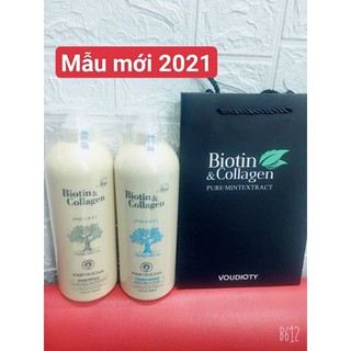 Chính hãng] [Siêu rẻ] Cặp dầu gội xả Biotin & Collagen phục hồi ngăn rụng kích thích mọc tóc 1000mlx2