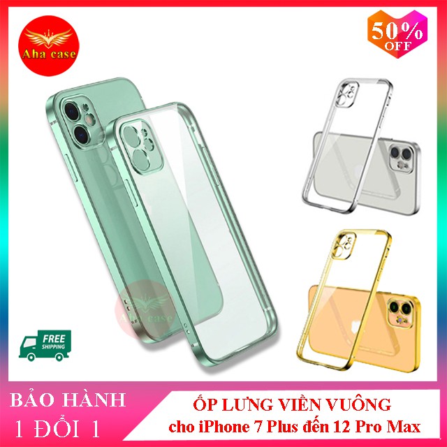 Ốp iphone - Ốp lưng viền vuông, lưng trong dành cho iphone 7plus/8plus/x/xs/xsmax/11/11 pro max/12/12 pro max - Aha Case | BigBuy360 - bigbuy360.vn