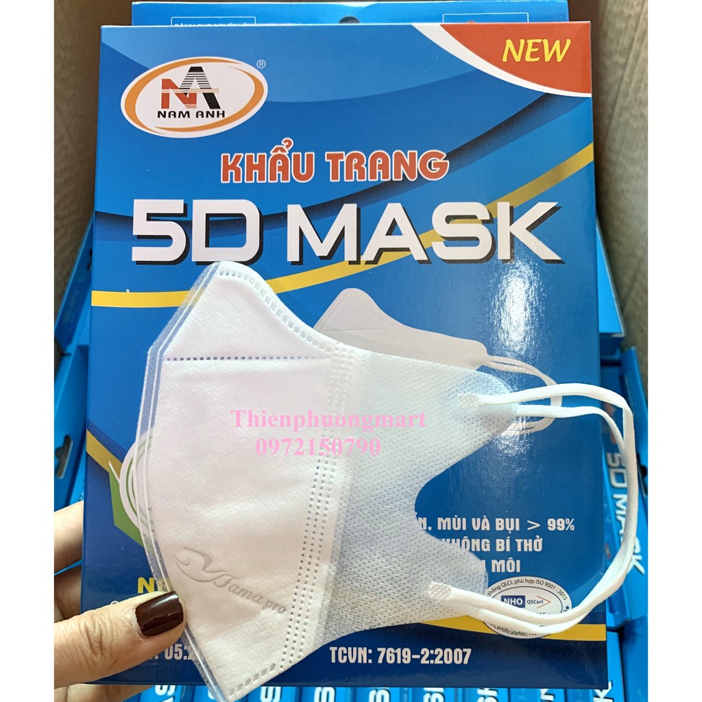 Khẩu Trang 3D Mask FAMAPRO NAM ANH Hộp 10 Cái - Khẩu trang y tế Nam Anh 5D thumbnail