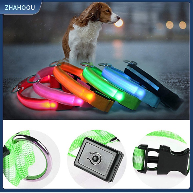 ☃Nhà☃ Vòng Cổ Có Gắn Đèn Led Phát Sáng Nhiều Màu Có Thể Điều Chỉnh Kích Thước Cho Chó Lớn / Nhỏ