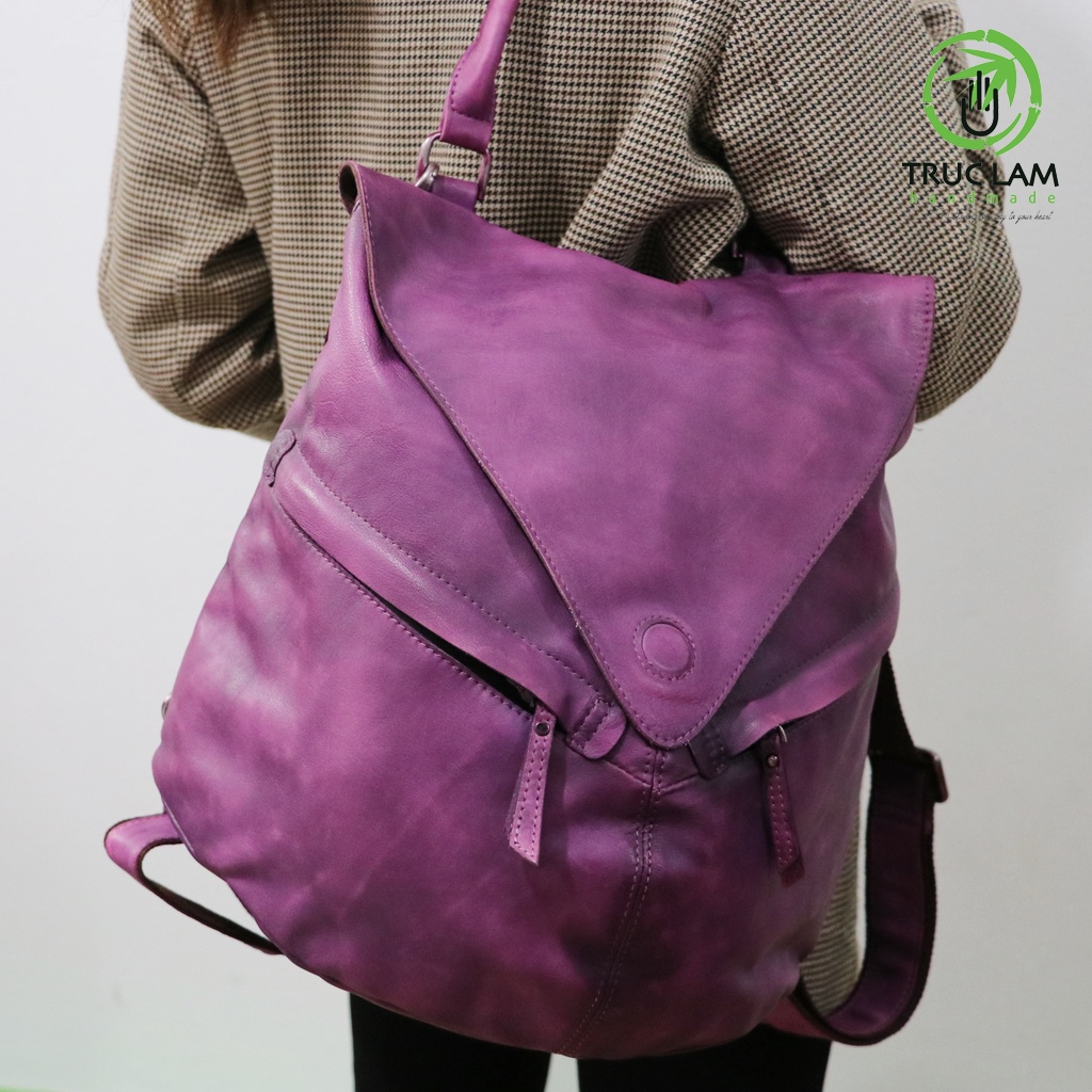 Balo Thời Trang Nữ Da Bò Thật Cao Cấp Thiết Kế Độc Lạ – Trúc Lâm Handmade