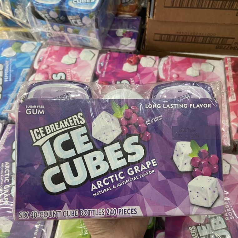 Kẹo Singum Icebreakers Ice Cubes hàng Mỹ