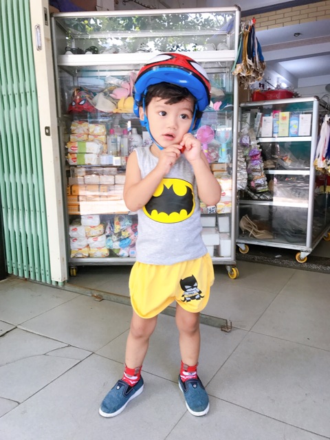 [10-22kg] Bộ ba lỗ thun cotton mẫu siêu nhân sz Nhí cho bé