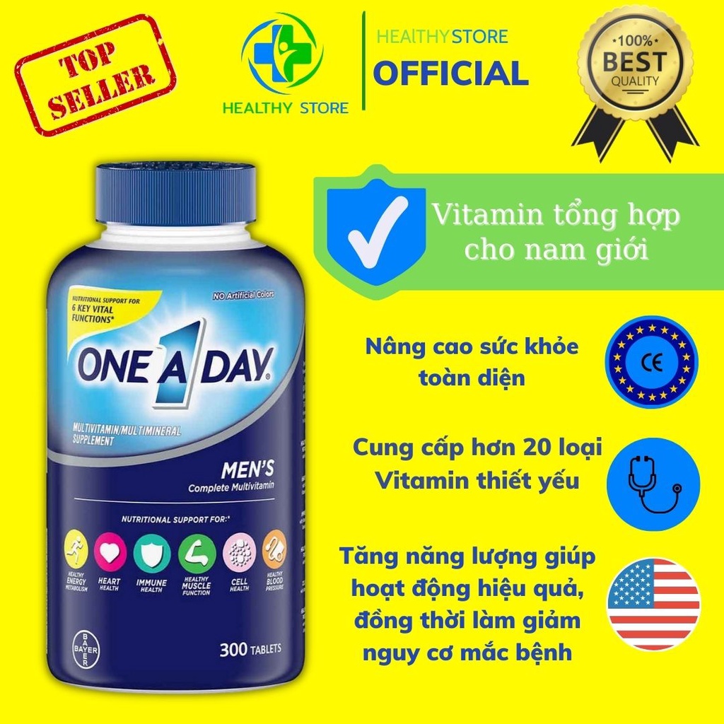 Viên uống bổ sung vitamin Tổng hợp Cho Nam One A Day Men's Health Formula 300 Viên