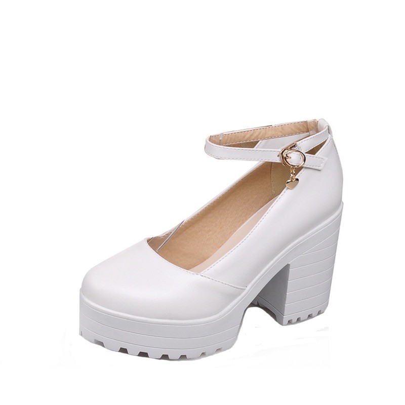 Giày cao gót lolita 2 màu trắng đen