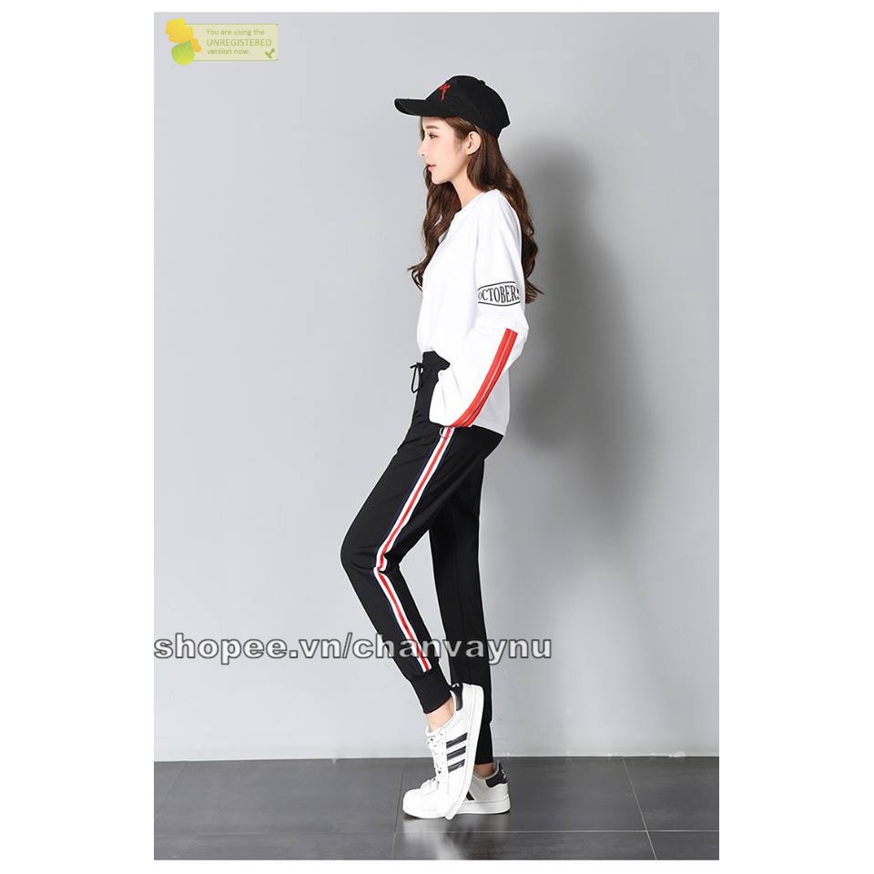 Quần Jogger thể thao sọc màu MT336