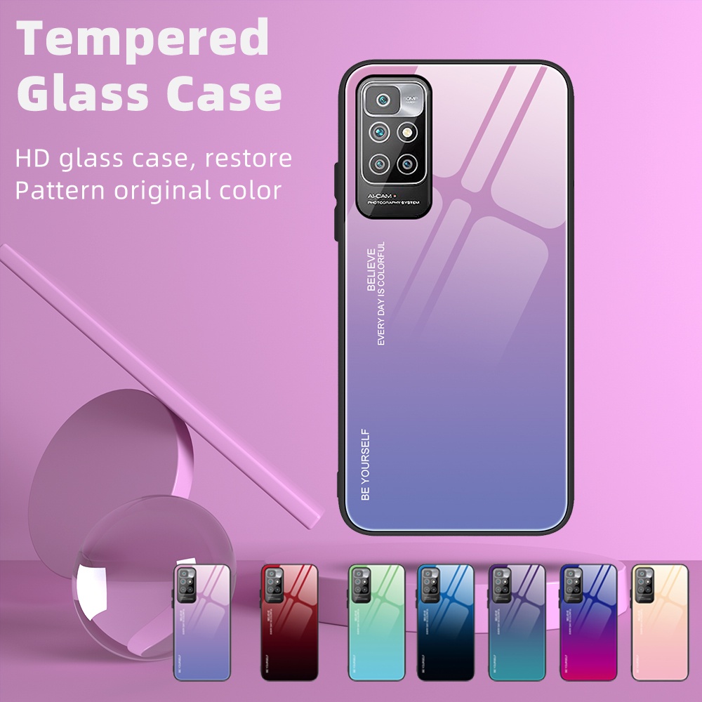 Ốp điện thoại cứng chống sốc màu Gradient cho Xiaomi 11T 11 T Pro Poco M4 Pro X3 GT Redmi 10 Redmi 10 Redmi Note11 Note 11 10 Pro Plus 4G 5G