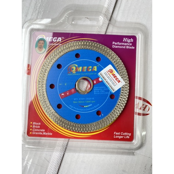 ( Hộp 10 lưỡi ) Lưỡi cắt gạch men, cắt đá, cắt gạch ngói gốm sứ omega Loại 1- phi 110 hộp 10 lưỡi