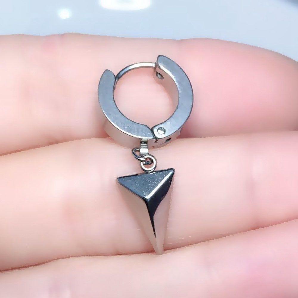 Khuyên Tai Tròn Bằng Thép Không Gỉ Phong Cách Hip Hop Cho Nam