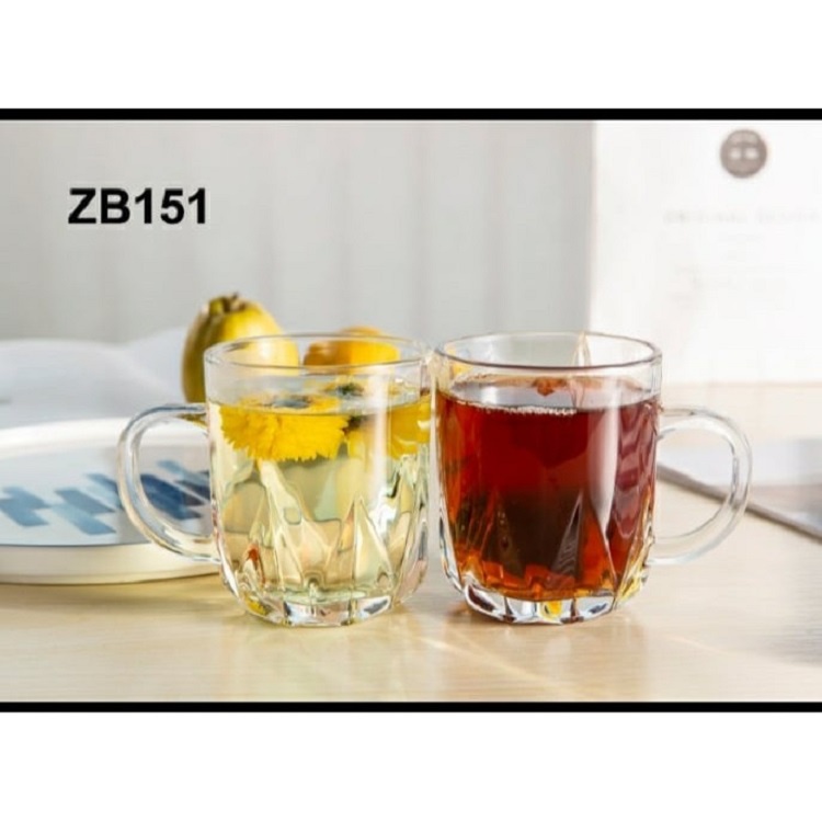 Cốc Thủy Tinh Có Quai Đẹp Uống Trà Cafe Chịu Nhiệt Cao Deli ZB151 Dung Tích 240ml