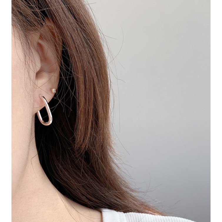 1 chiếc - Khoen tai hình trứng siêu hot