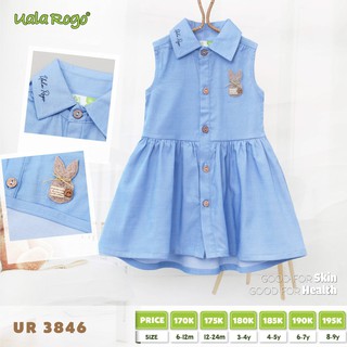 Váy xòe cotton cổ thêu Uala Rogo 3846
