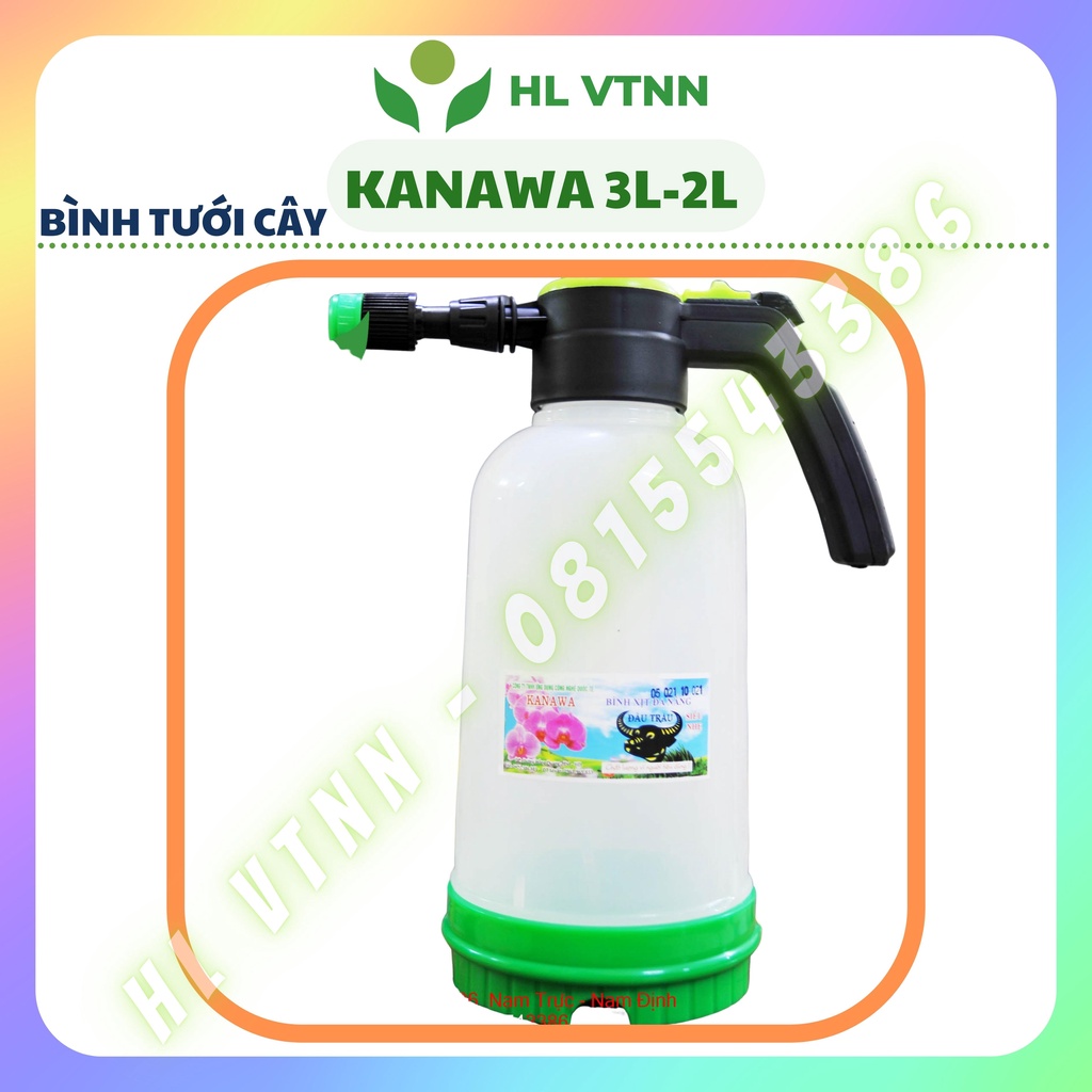 Bình tưới cây bình xịt tưới cây bình phun sương mini KANAWA TRẮNG 3L-2L CAO CẤP SIÊU NHẸ -BT01-HLVTNN