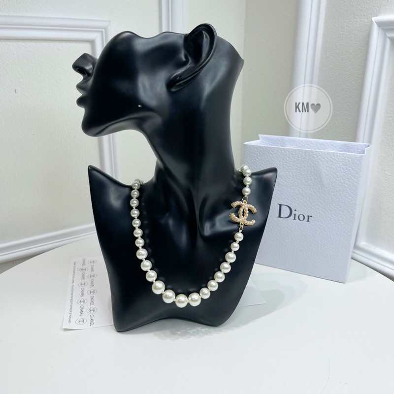 Mẫu Mới Choker chan€nl ngọc sang chảnh bản vip Ảnh Thật, Hàng Có Sẵn