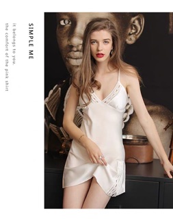 BB 215-1 váy ngủ lụa satin cao cấp - Đầm ngủ satin lụa