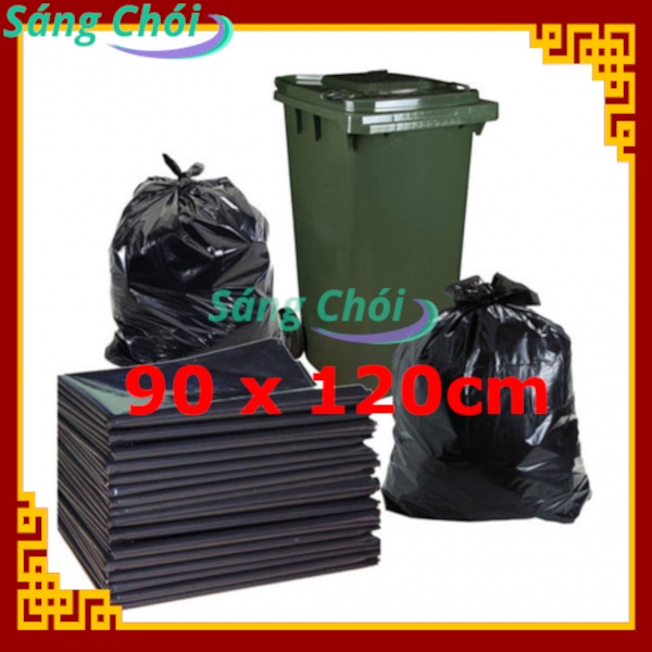 1kg Túi Đựng Rác Nặng Công Nghiệp PE Đen [80 x 100cm, 90 x 120cm, 120 x 150cm Thùng 80L, 120L, 240L] Túi Rác - Sáng Chói