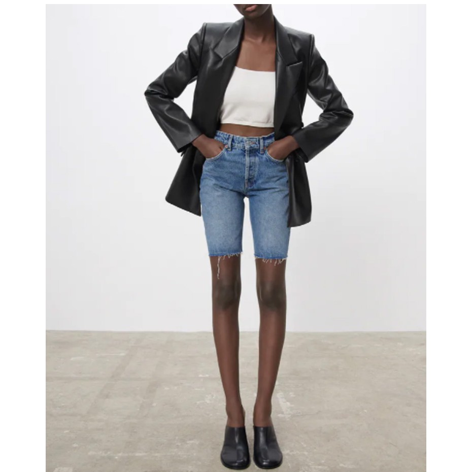 ÁO KHOÁC BLAZER DA ZARA XUẤT DƯ TUỒN MAY CHIẾT EO MÀU ĐEN - 4432/736