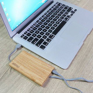Pin Dự Phòng Eloop E12 11000mAh  2 Cổng Sạc Đa Năng, Thiết Kế Vân Gỗ Nổi Bật - Bảo Hành 12 tháng
