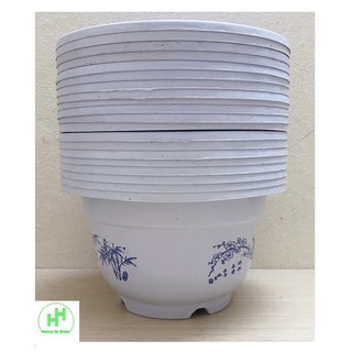 20 Chậu Nhựa Trồng Cây Hoa, Cây Cảnh A240x150 CN - Chậu nhựa giả Sứ hoa Xanh A240x150 CN