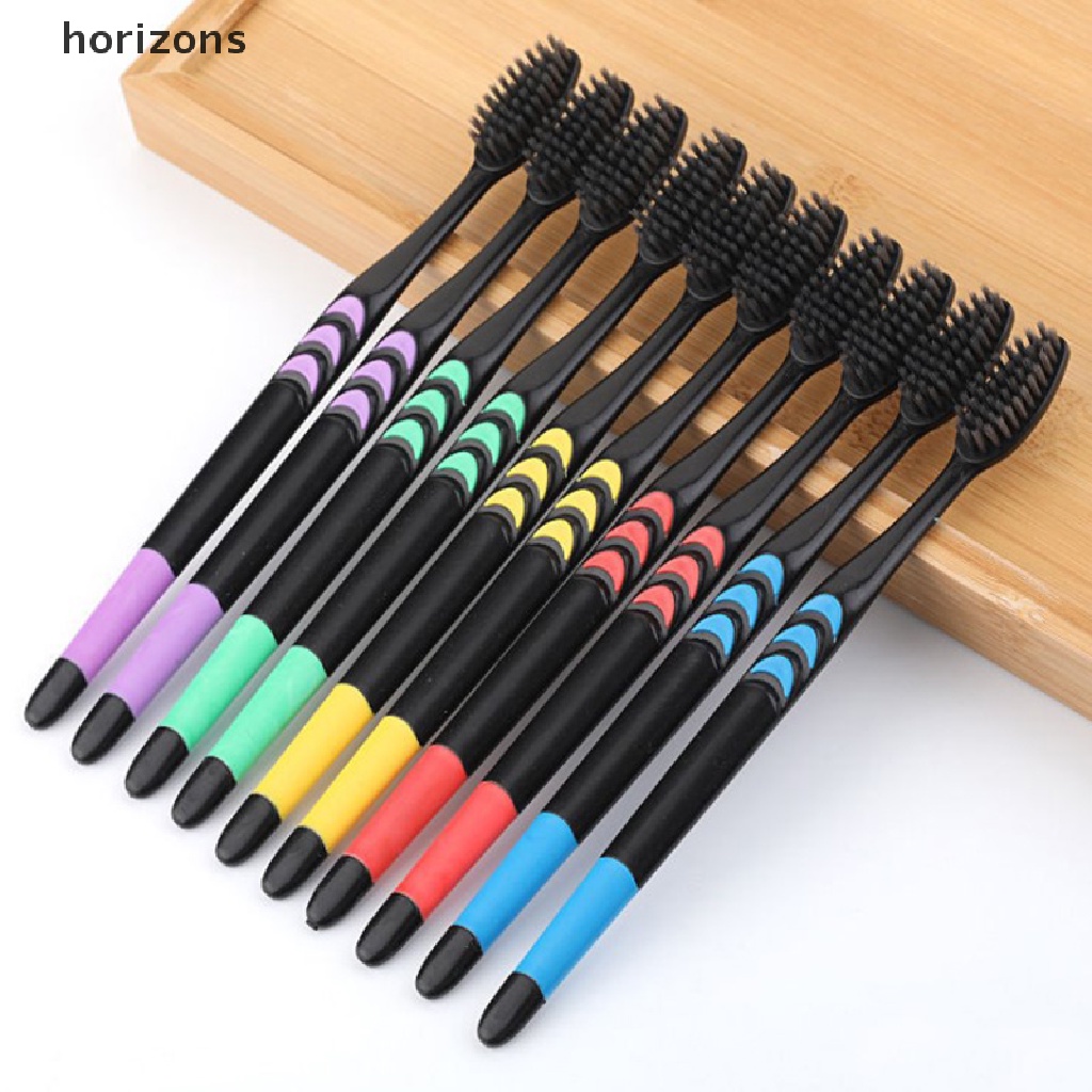 Set 10 Bàn Chải Đánh Răng Than Tre Lông Mềm Cho Người Lớn
