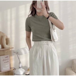 [Hàng có sẵn] Áo len tăm cộc tay basic nhiều màu chất đẹp