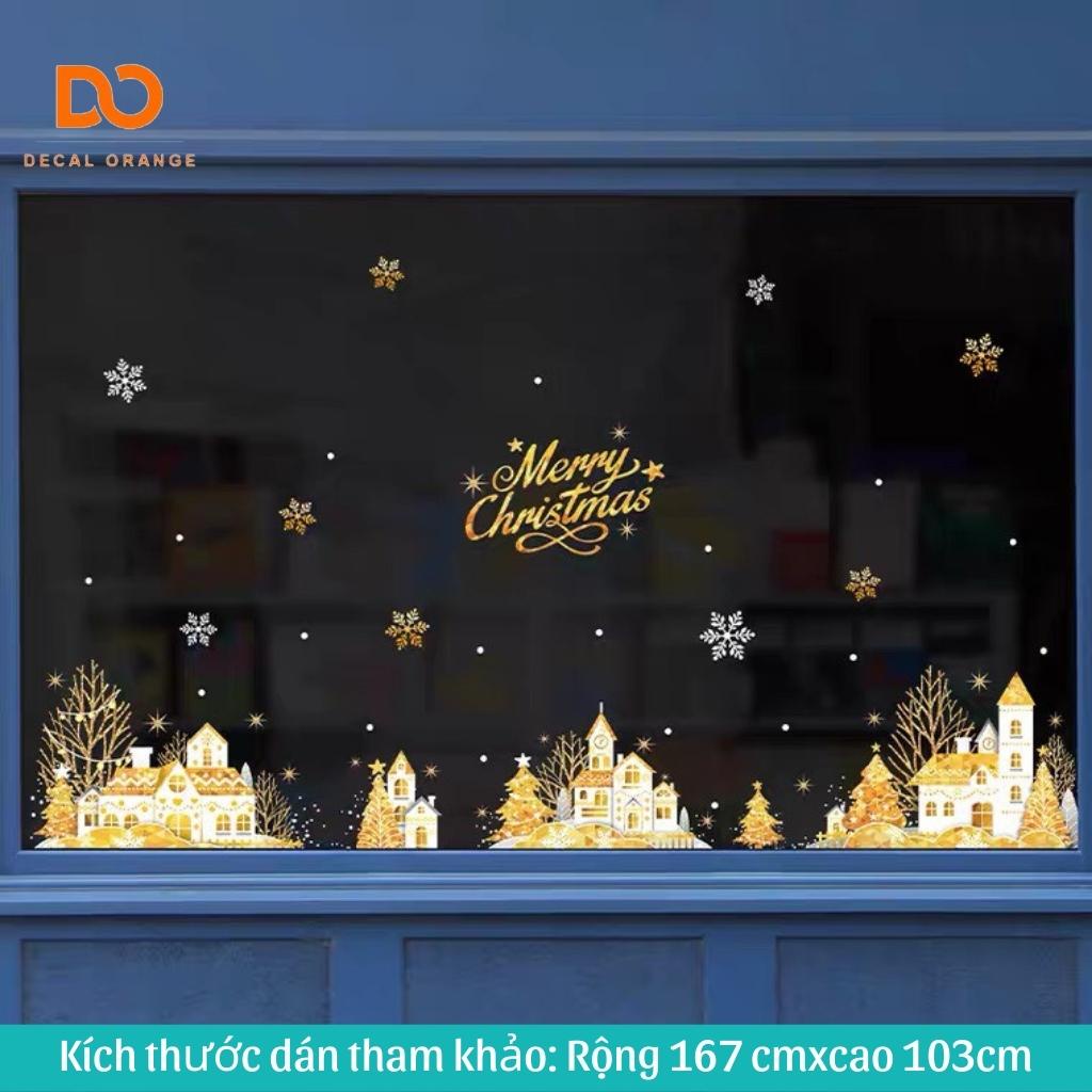 Decal noel dán tường dán kính, 2 mặt màu, hút tĩnh điện trang trí cửa hàng, văn phòng | BigBuy360 - bigbuy360.vn