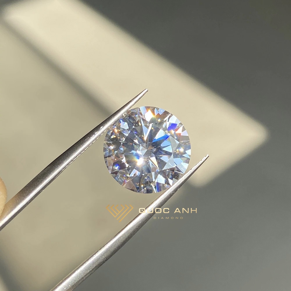 (Size 6ly) Kim cương nhân tạo Mỹ Moissanite, giác cắt tròn chuẩn kim cương